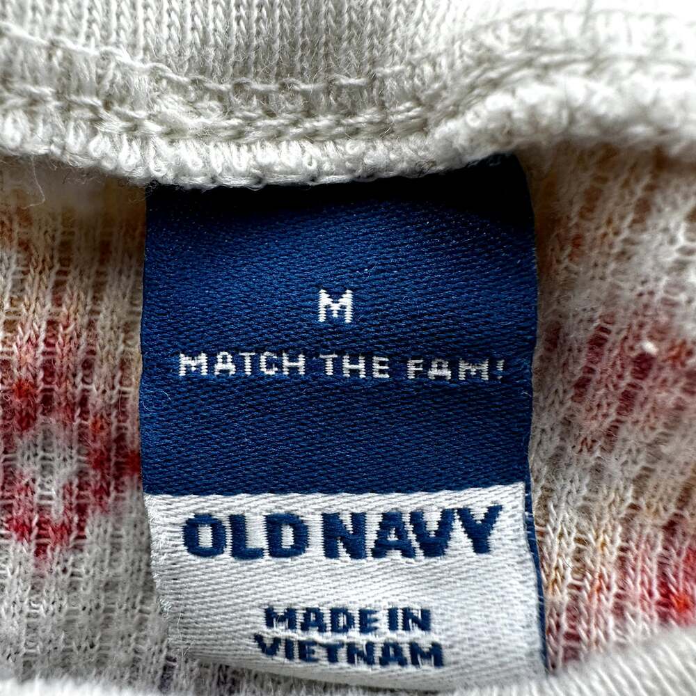 Old Navy Thermal Knit One-Piece Pajamas Waffle Festival Fair Isle Rainbow M - Picture 3 of 6